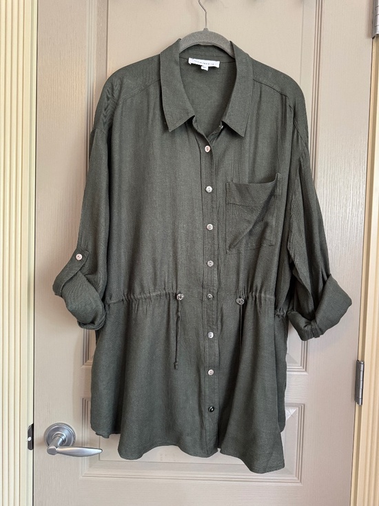 Addition Elle Tops - Additionelle Draw String Waist Tunic Shirt